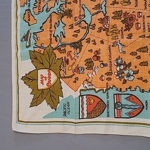 Map of Canada linen tea towel
